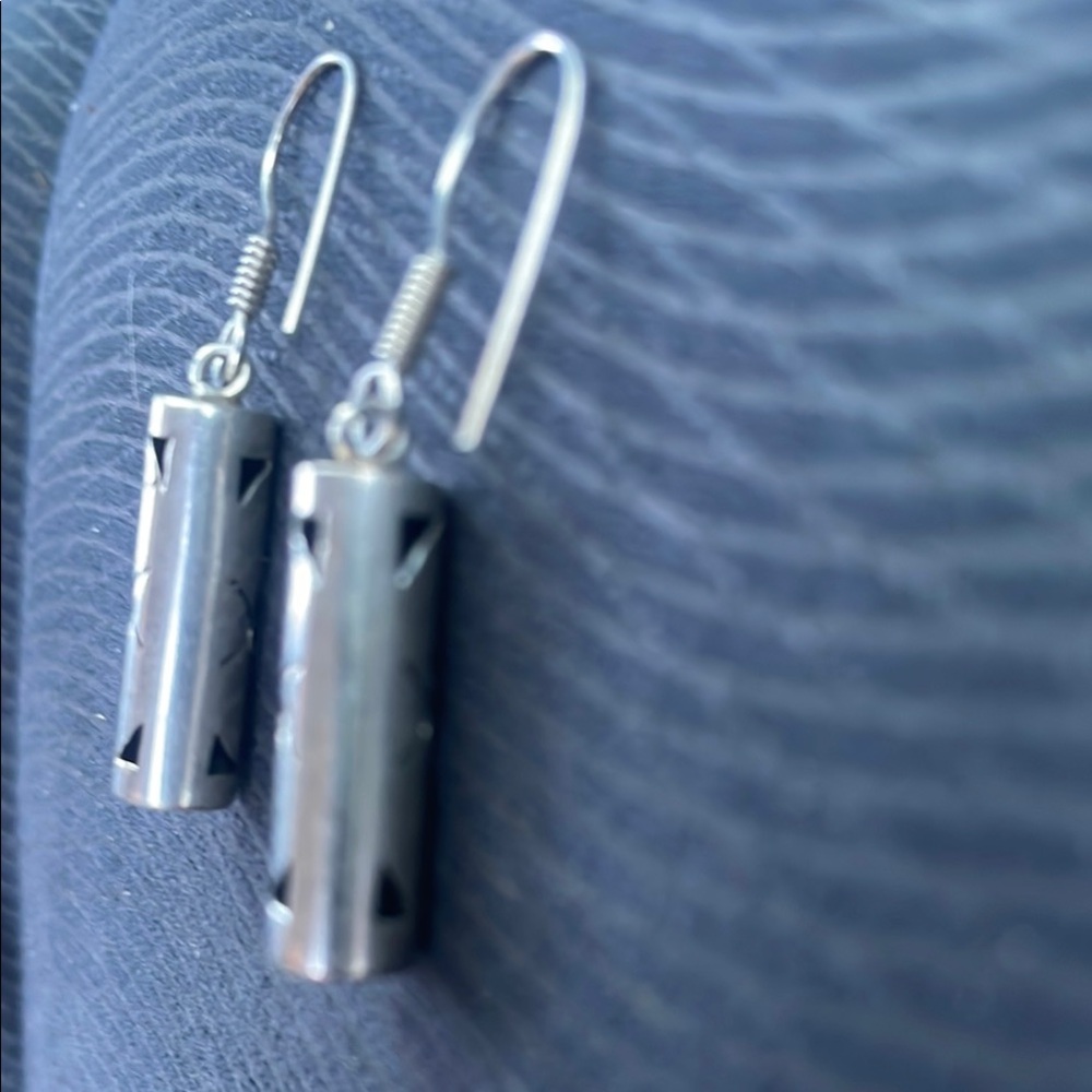.925 Sterling DANGLY EARRINGS Mexican Silver Fine Jewelry  Vintage 1990’s - Picture 3 of 9